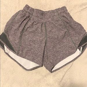 Grey and black lulu shorts